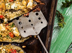 UK National Vegetarian Week - Aubergine, quinoa, feta & fresh herbs from Love Your Gut