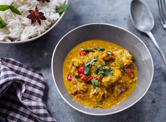 Fish curry with coconut, lemongrass and kaffir lime