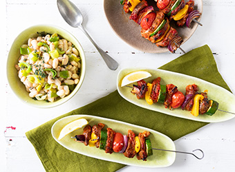 Spiced Lamb Kebabs with Cannellini Beans